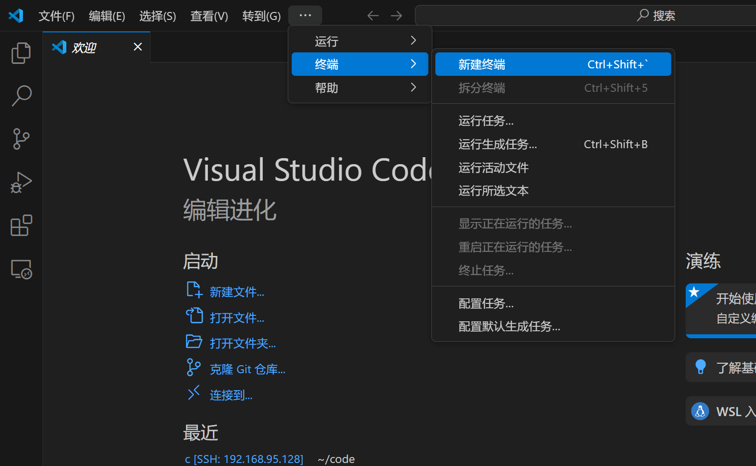 在VSCode中新建终端